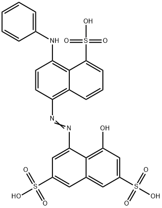 4-ヒドロキシ-5-[[4-(フェニルアミノ)-5-スルホ-1-ナフタレニル]アゾ]-2,7-ナフタレンジスルホン酸 化学構造式