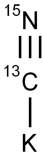 カリウムシアニド (13C, 99%; 15N, 98%+) 化学構造式