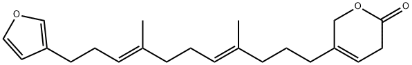 5-[(4E,8E)-11-(3-Furyl)-4,8-dimethyl-4,8-undecadienyl]-3,6-dihydro-2H-pyran-2-one 结构式