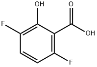 3,6-ジフルオロ-2-ヒドロキシ安息香酸 化学構造式
