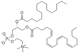 1-HEXADECANOYL-2-[(CIS,CIS,CIS,CIS)-5,8,11,14-EICOSATETRAENOYL]-SN-GLYCERO-3-PHOSPHOCHOLINE 结构式
