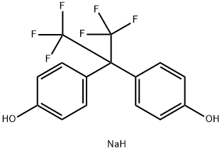 二ナトリウム4,4'-[2,2,2-トリフルオロ-1-(トリフルオロメチル)エチリデン]ジフェノラート 化学構造式