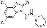 5,7-dichloro-3-(2-phenylhydrazinyl)indol-2-one 结构式