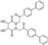bis[2-oxo-2-(4-phenylphenyl)ethyl] 2,3-dihydroxybutanedioate 结构式