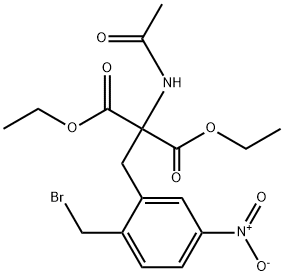 2-(乙酰氨基)-2-(2-(溴甲基)-5-硝基苄基)丙二酸二乙酯, 74980-11-3, 结构式