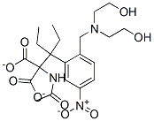 Diethyl(acetylamino)((2-((bis(2-hydroxyethyl)amino)methyl)-5-nitrophenyl)methyl)propanedioate 化学構造式