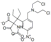 (乙酰氨基){[2-((双(2-氯乙基)氨基)甲基)-5-硝基苯基]甲基}丙二酸二乙酯, 74980-13-5, 结构式