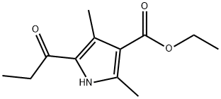 1H-Pyrrole-3-carboxylicacid,2,4-dimethyl-5-(1-oxopropyl)-,ethylester(9CI) Struktur