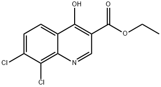 7,8-DICHLORO-4-HYDROXY-QUINOLINE-3-CARBOXYLIC ACID ETHYL ESTER Structure