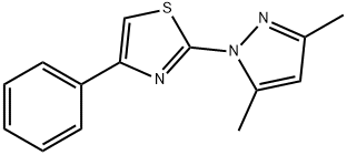 2-(3,5-二甲基-1H-吡唑-1-基)-4-苯基噻唑, 75007-33-9, 结构式