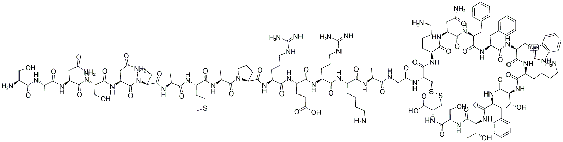 SER-ALA-ASN-SER-ASN-PRO-ALA-MET-ALA-PRO-ARG-GLU-ARG-LYS-ALA-GLY-CYS-LYS-ASN-PHE-PHE-TRP-LYS-THR-PHE-THR-SER-CYS, 75037-27-3, 结构式