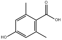 2,6-ジメチル-4-ヒドロキシ安息香酸 化学構造式
