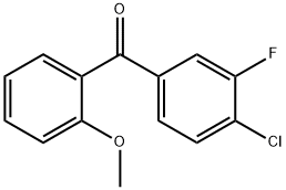 4-CHLORO-3-FLUORO-2'-METHOXYBENZOPHENONE 结构式