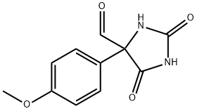 4-(4-methoxyphenyl)-2,5-dioxo-imidazolidine-4-carbaldehyde Struktur