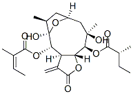 (Z)-2-Methyl-2-butenoic acid [(3aR,4S,5R,6S,8S,10R,11S,11aR)-dodecahydro-5,10-dihydroxy-6,10-dimethyl-3-methylene-11-[(R)-2-methyl-1-oxobutoxy]-2-oxo-5,8-epoxycyclodeca[b]furan-4-yl] ester Structure
