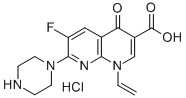 1,8-Naphthyridine-3-carboxylic acid, 1,4-dihydro-1-ethenyl-6-fluoro-4- oxo-7-(1-piperazinyl)-,monohydrochloride Structure