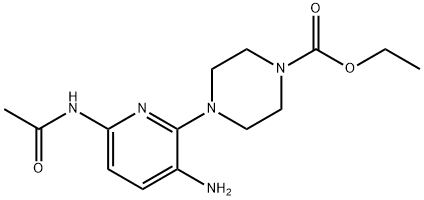 4-(6-Acetylamino-3-aminopyridin-2-yl)piperazine-1-carboxylic acid ethyl ester Struktur