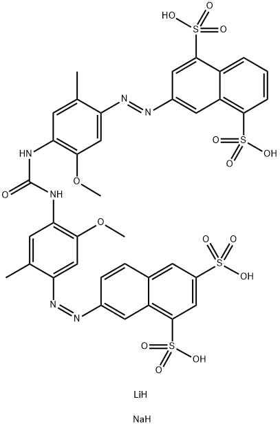 lithium sodium 7-[[4-[[[[4-[(4,8-disulpho-2-naphthyl)azo]-2-methoxy-5-methylphenyl]amino]carbonyl]amino]-5-methoxy-o-tolyl]azo]naphthalene-1,3-disulphonate 结构式