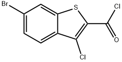 6-ブロモ-3-クロロ-1-ベンゾチオフェン-2-カルボニルクロリド 化学構造式