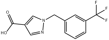 1-[3-(トリフルオロメチル)ベンジル]-1H-ピラゾール-4-カルボン酸 化学構造式