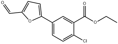 2-クロロ-5-(5-ホルミル-2-フリル)安息香酸エチル 化学構造式