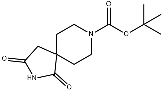 1,3-二氧代-2,8-二氮杂螺[4.5]癸烷-8-甲酸叔丁酯, 752234-60-9, 结构式