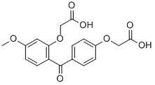 Acetic acid, (2-(4-(carboxymethoxy)benzoyl)-5-methoxyphenoxy)- Structure