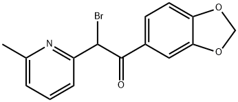 1-(benzo[d][1,3]dioxol-5-yl)-2-bromo-2-(6-methylpyridin-2-yl)ethanone 化学構造式