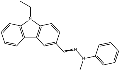 9-エチルカルバゾール-3-カルボキシアルデヒドN-メチル-N-フェニルヒドラゾン 化学構造式