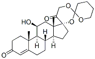 11beta-hydroxy-17,21-(tetrahydro-2H-pyran-2-ylidenedioxy)pregn-4-ene-3,20-dione Structure