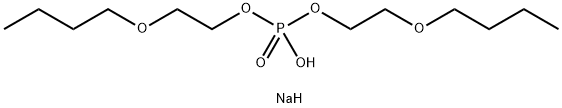 sodium bis(2-butoxyethyl) phosphate Structure
