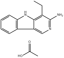 3-Amino-4-ethyl-5H-pyrido(4,3-b)indole acetate Structure