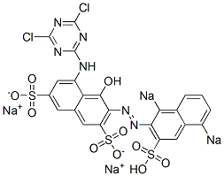 5-(4,6-Dichloro-1,3,5-triazin-2-ylamino)-4-hydroxy-3-(1,5-disodiosulfo-2-naphtylazo)-2,7-naphthalenedisulfonic acid disodium salt Structure