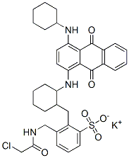potassium [[chloroacetamido]methyl][[2-[[4-(cyclohexylamino)-9,10-dihydro-9,10-dioxo-1-anthryl]amino]cyclohexyl]methyl]benzenesulphonate Structure