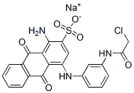1-アミノ-4-[[3-[(クロロアセチル)アミノ]フェニル]アミノ]-9,10-ジヒドロ-9,10-ジオキソ-2-アントラセンスルホン酸ナトリウム 化学構造式