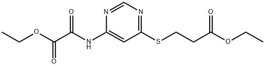 4-Carbethoxy-carbonilamino-6-(gamma-carbethoxypropylthio)-pyrimidine Structure