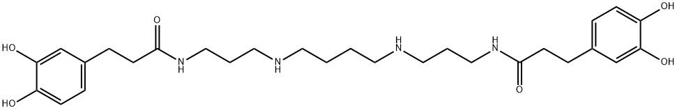 N,N'-[テトラメチレンビス(イミノトリメチレン)]ビス[3-(3,4-ジヒドロキシフェニル)プロピオンアミド] 化学構造式