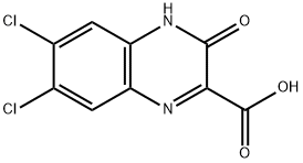 6,7-ジクロロ-3-ヒドロキシキノキサリン-2-カルボン酸 化学構造式