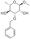 甲基 3-O-苄基-ALPHA-L-吡喃鼠李糖苷 结构式