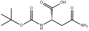 Nα-(tert-ブトキシカルボニル)-L-アスパラギン 化学構造式