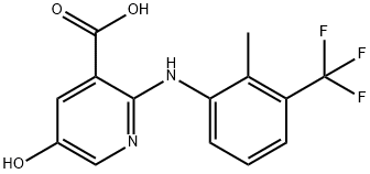 5-Hydroxy-2-[[2-methyl-3-(trifluoromethyl)phenyl]amino]-3-pyridinecarboxylic Acid Structure