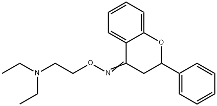 4H-1-Benzopyran-4-one, 2,3-dihydro-2-phenyl-, O-(2-(diethylamino)ethyl )oxime Struktur