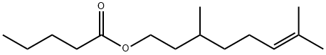 戊酸-3,7-二甲基-6-辛烯基酯,7540-53-6,结构式