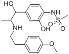 N-[2-ヒドロキシ-5-[1-ヒドロキシ-2-[(4-メトキシフェネチル)アミノ]プロピル]フェニル]メタンスルホンアミド 化学構造式