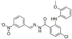4-chloro-2-[(2-methoxyphenyl)amino]-N-[(3-nitrophenyl)methylideneamino ]benzamide Struktur