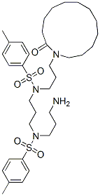 N-(3-Aminopropyl)-4-methyl-N-[3-[[(4-methylphenyl)sulfonyl][3-(2-oxo-1-azacyclotridecan-1-yl)propyl]amino]propyl]benzenesulfonamide Struktur