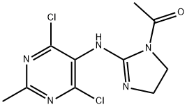 4,6-二氯-2-甲基-5-(1-乙酰基-2-咪唑啉-2)-氨基嘧啶,75438-54-9,结构式