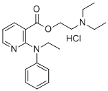2-(Ethylphenylamino)-3-pyridinecarboxylic acid 2-(diethylamino)ethyl e ster hydrochloride Struktur