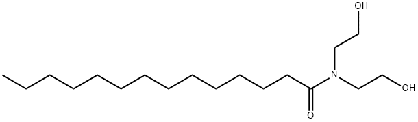 N,N-ビス(2-ヒドロキシエチル)ミリストアミド 化学構造式