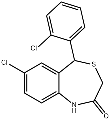 7-CHLORO-5-(2-CHLOROPHENYL)-1,5-DIHYDRO-4,1-BENZOTHIAZEPIN-2(3H)-ONE Struktur